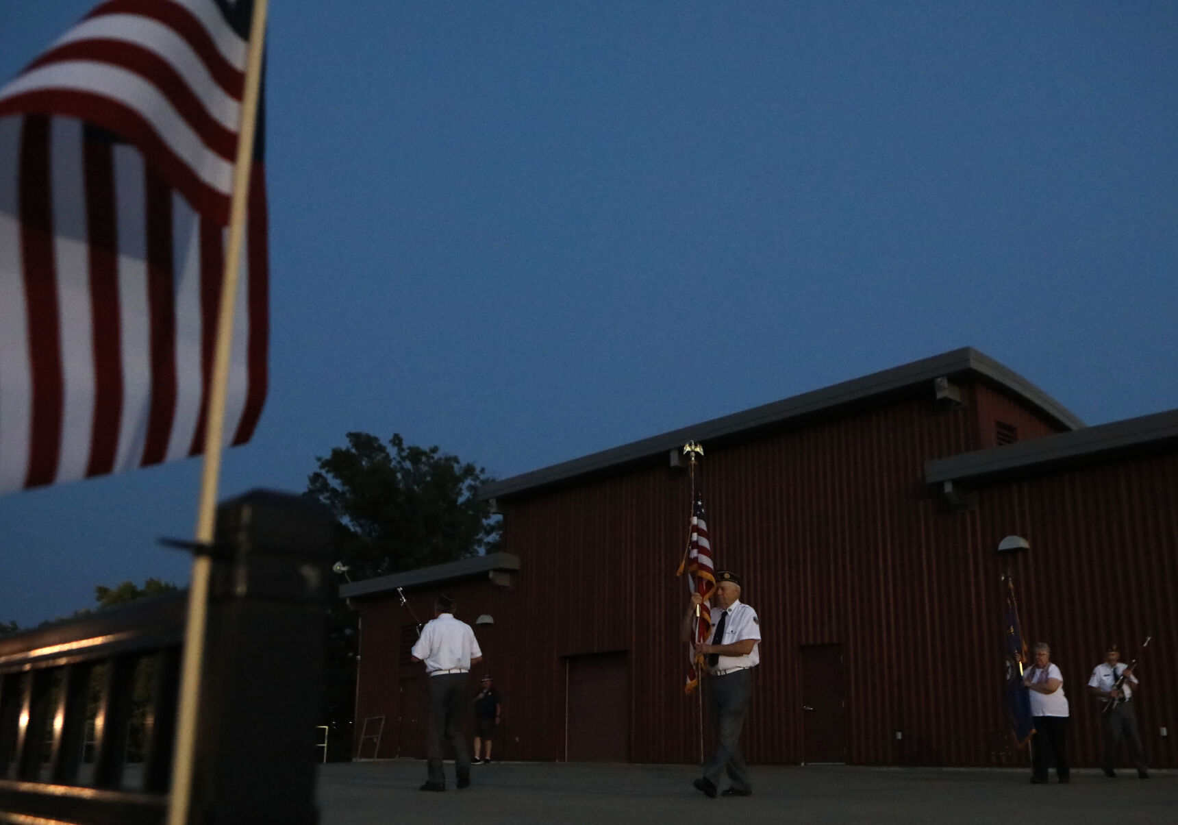 An honor guard presents the colors